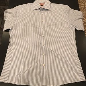 Thomas pink  pin striped button down dress shirt